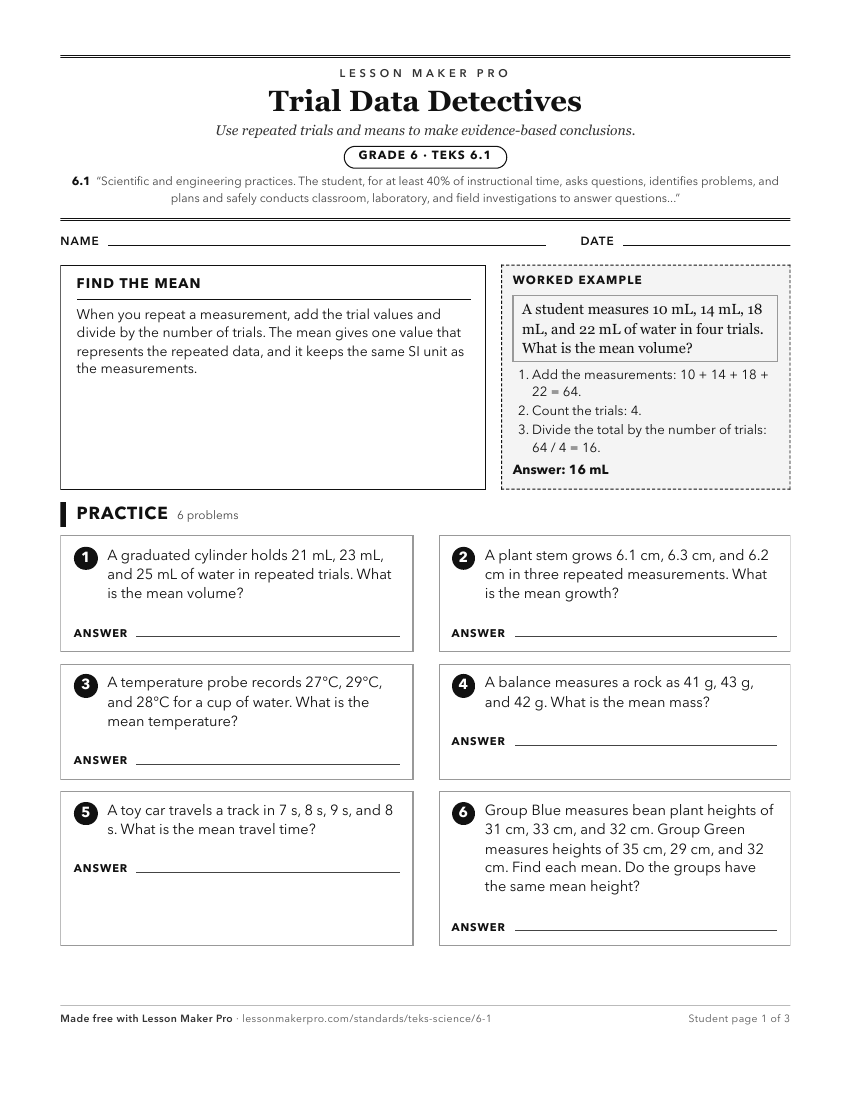 Preview of the 6.1 printable worksheet
