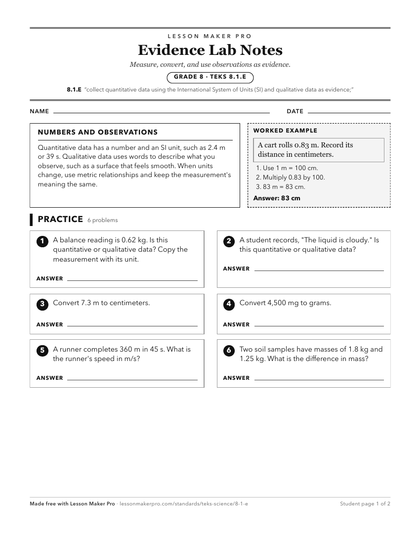 Preview of the 8.1.E printable worksheet