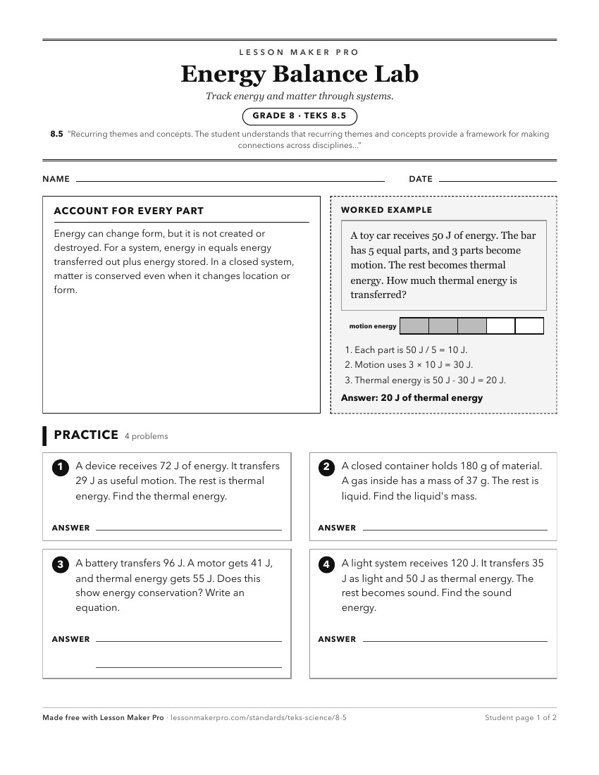 Preview of the 8.5 printable worksheet