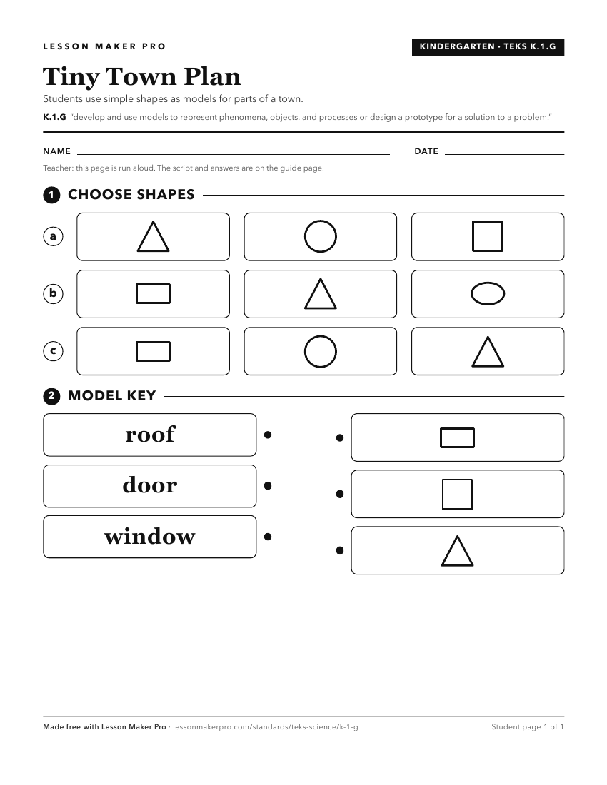 Preview of the K.1.G printable worksheet