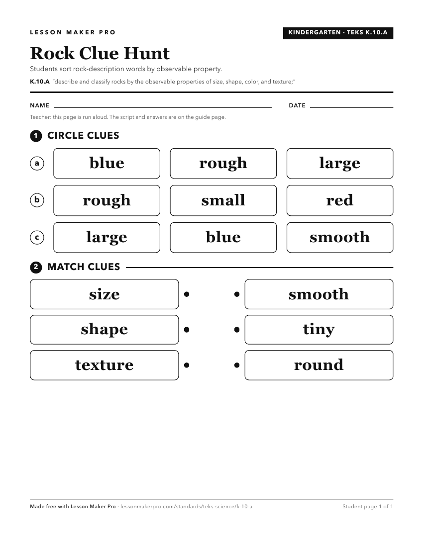 Preview of the K.10.A printable worksheet