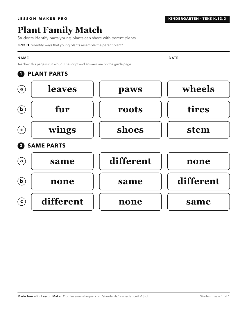 Preview of the K.13.D printable worksheet