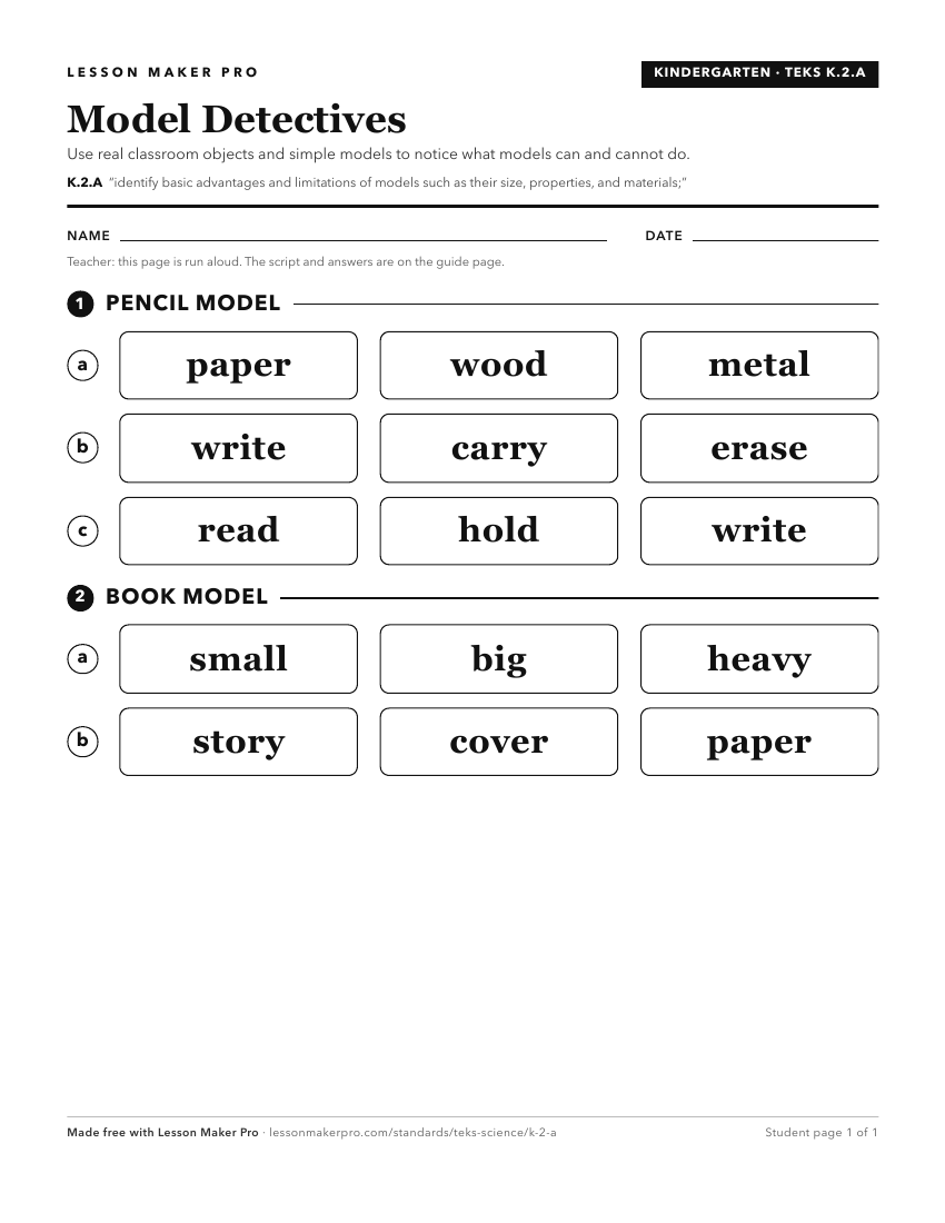 Preview of the K.2.A printable worksheet