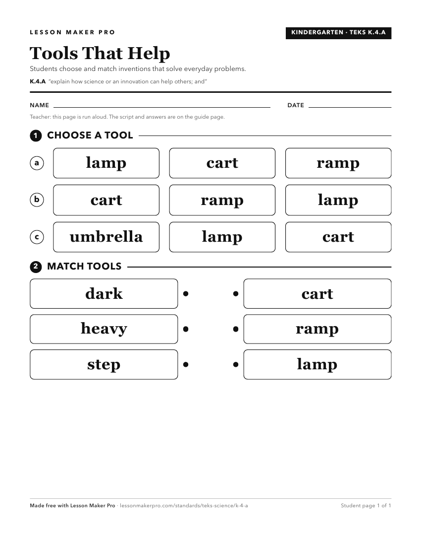 Preview of the K.4.A printable worksheet