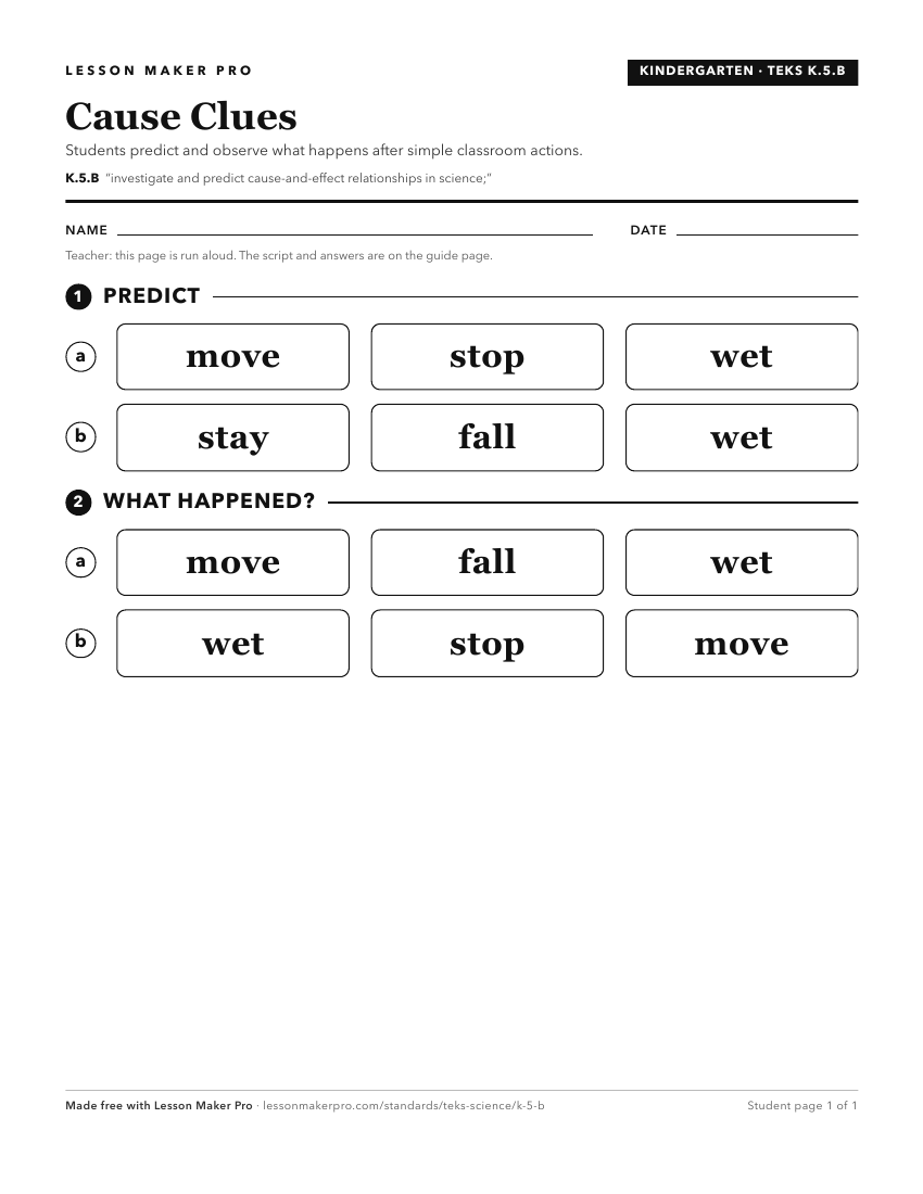 Preview of the K.5.B printable worksheet