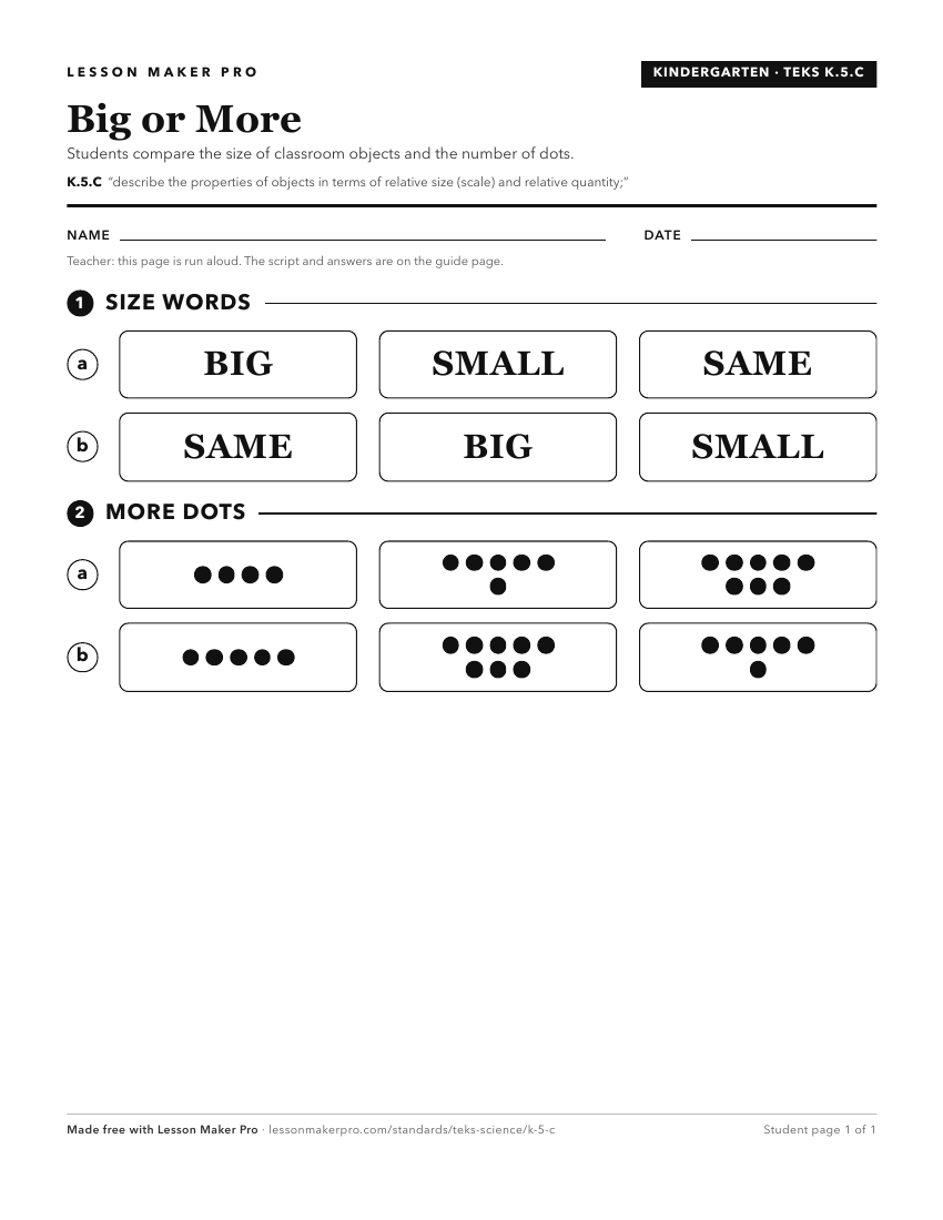 Preview of the K.5.C printable worksheet