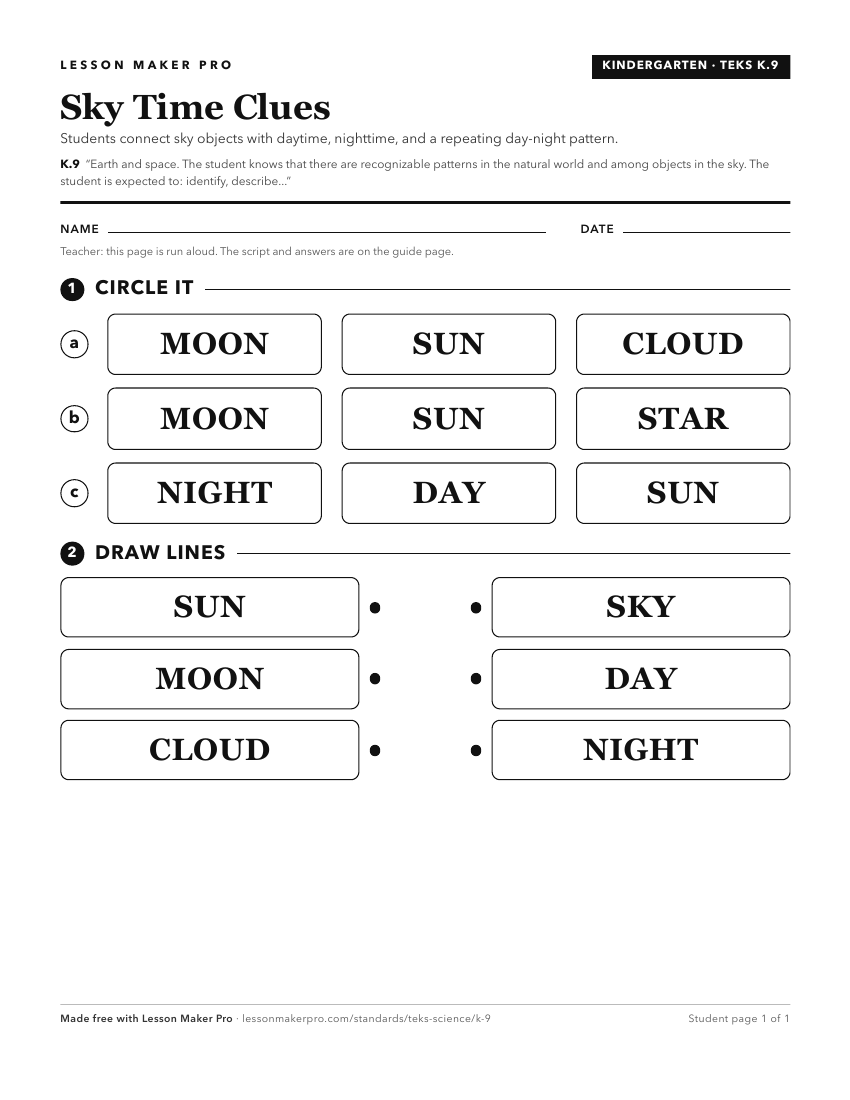 Preview of the K.9 printable worksheet