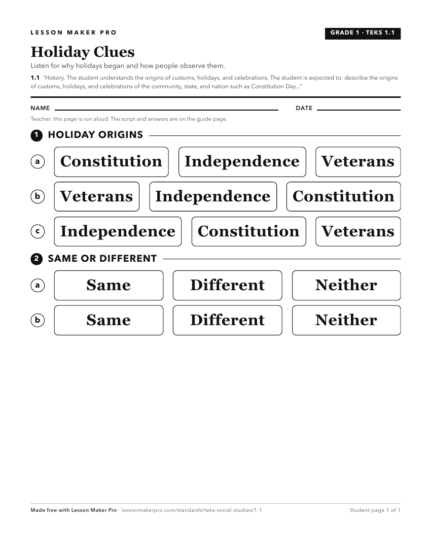 Preview of the 1.1 printable worksheet