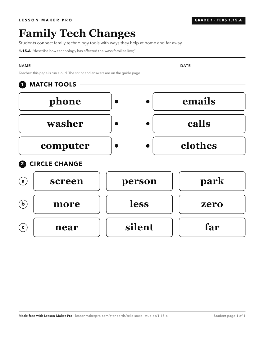 Preview of the 1.15.A printable worksheet