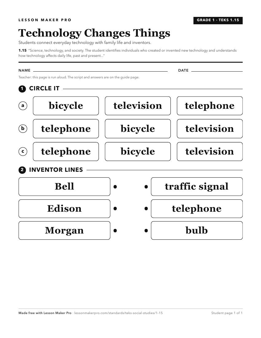 Preview of the 1.15 printable worksheet
