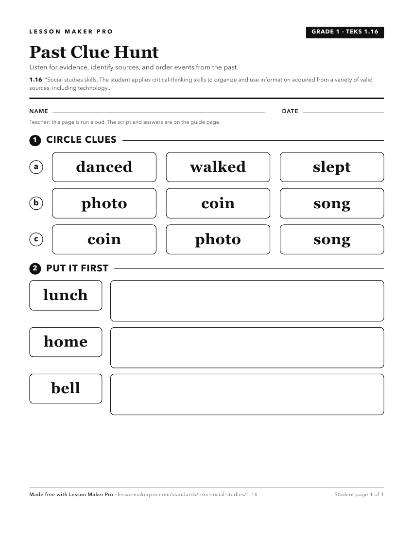 Preview of the 1.16 printable worksheet