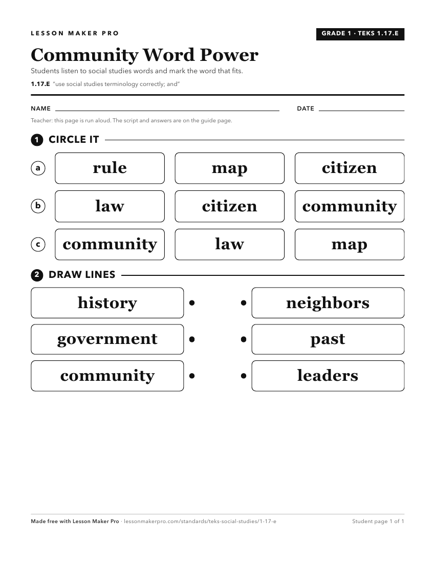 Preview of the 1.17.E printable worksheet