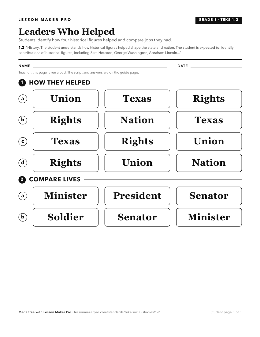 Preview of the 1.2 printable worksheet