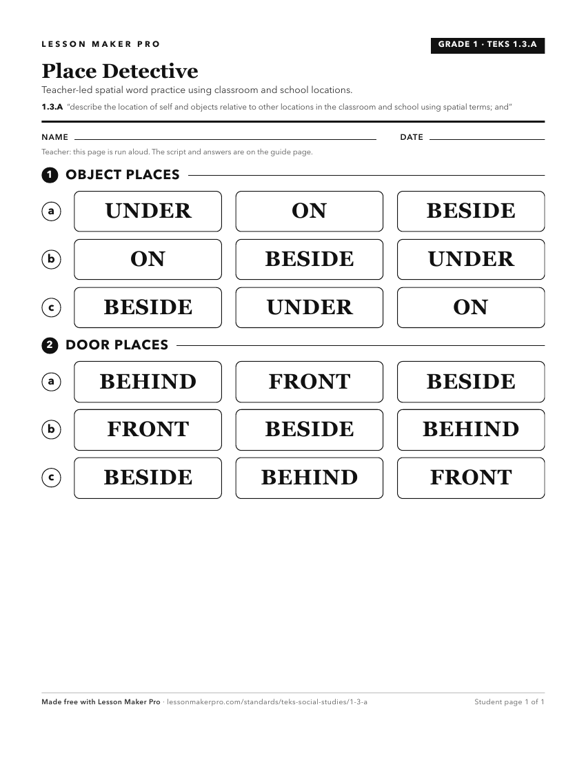 Preview of the 1.3.A printable worksheet