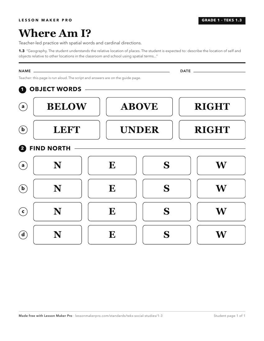 Preview of the 1.3 printable worksheet