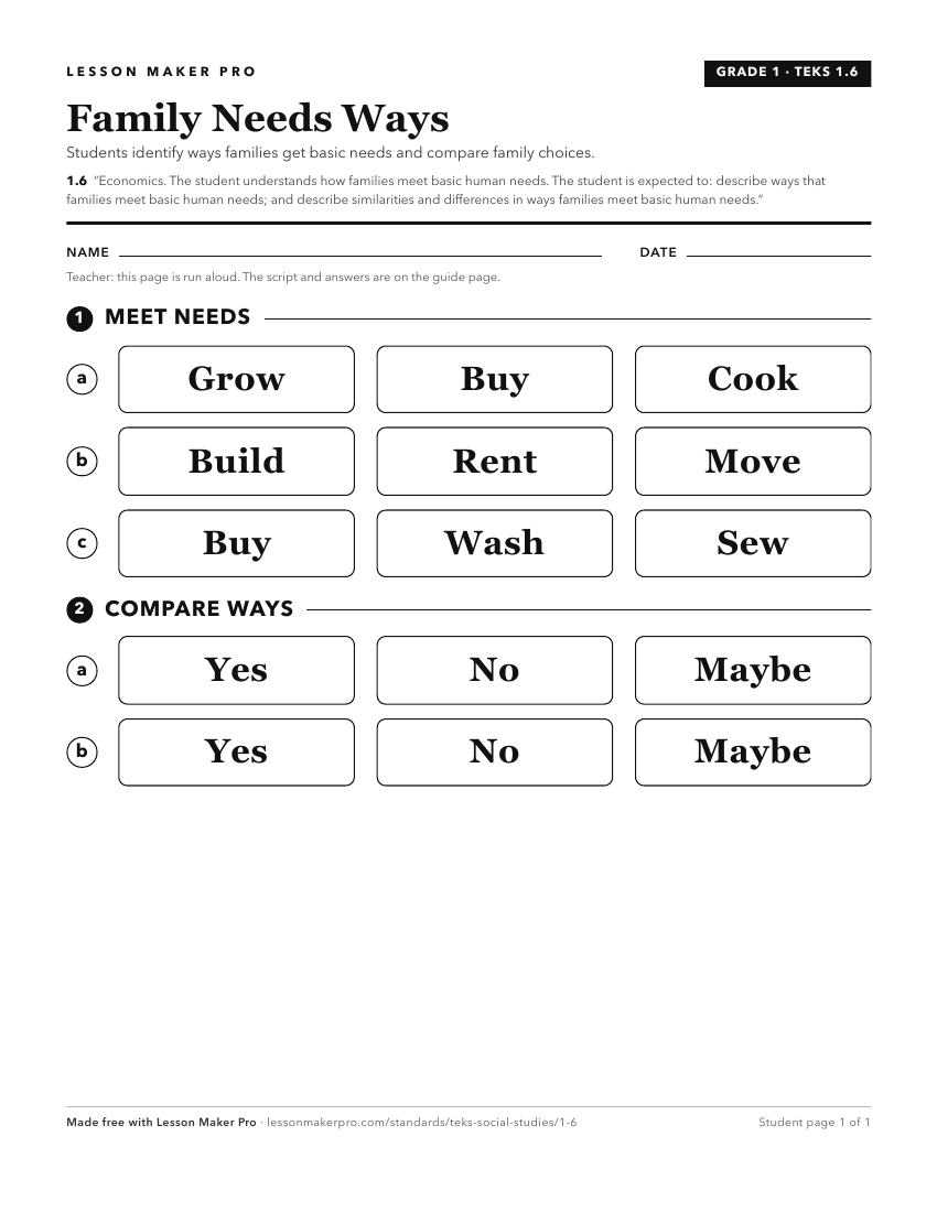 Preview of the 1.6 printable worksheet