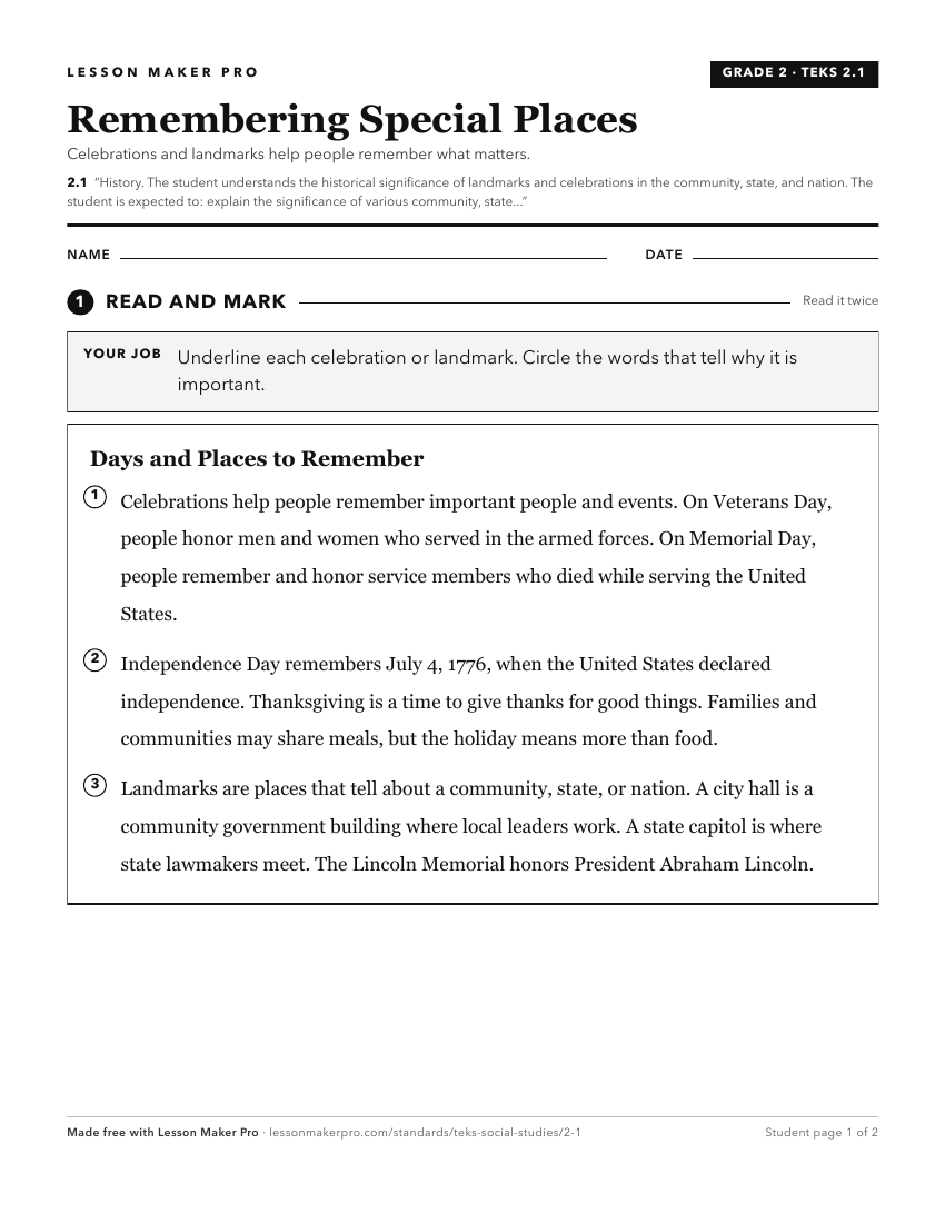 Preview of the 2.1 printable worksheet