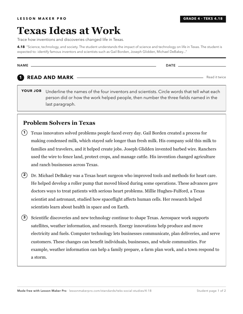 Preview of the 4.18 printable worksheet