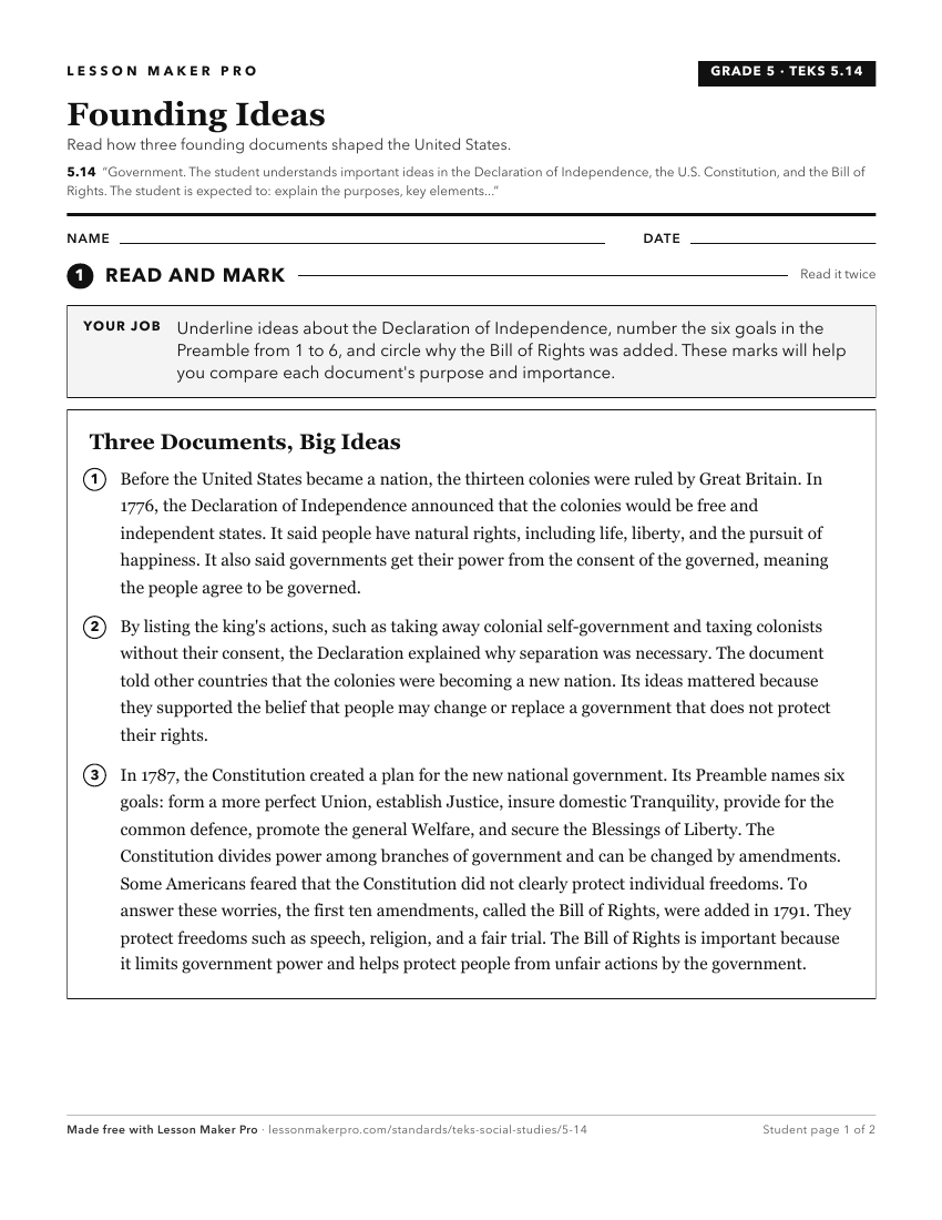 Preview of the 5.14 printable worksheet