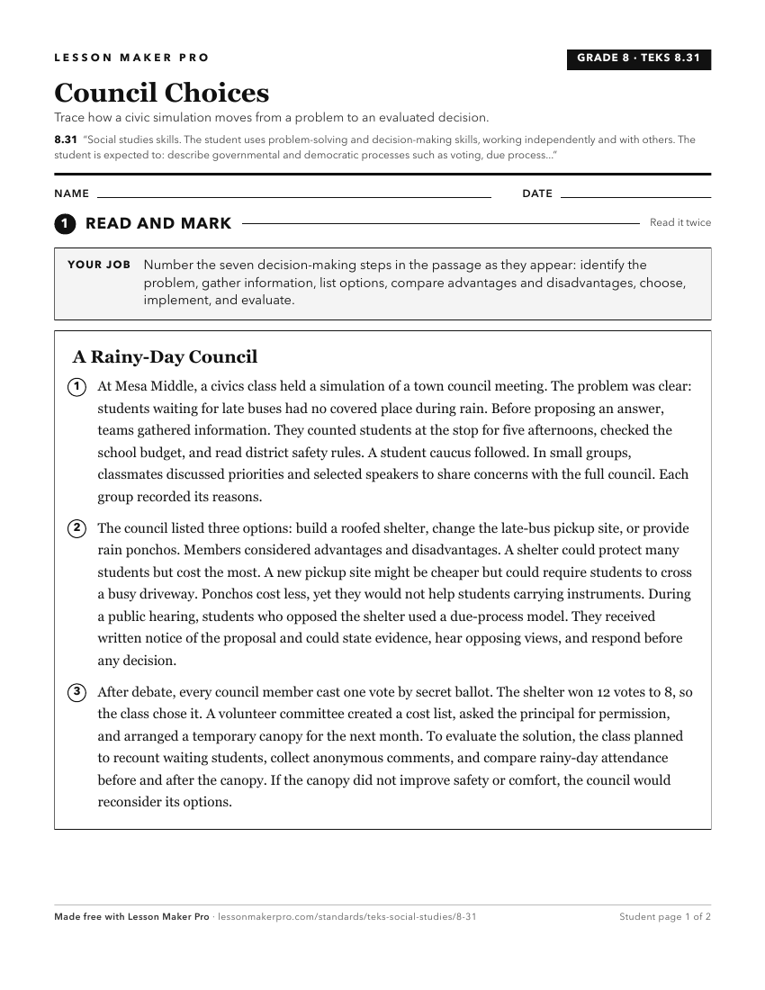 Preview of the 8.31 printable worksheet