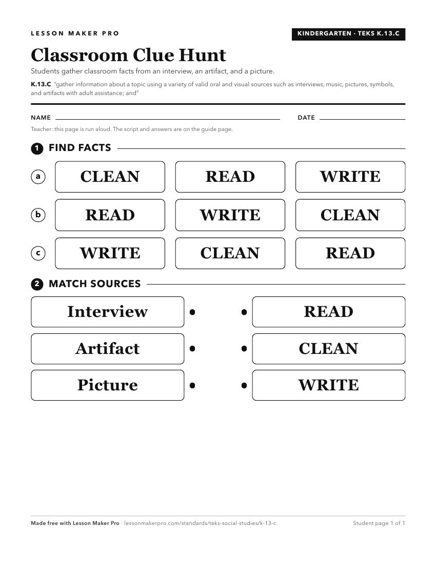Preview of the K.13.C printable worksheet
