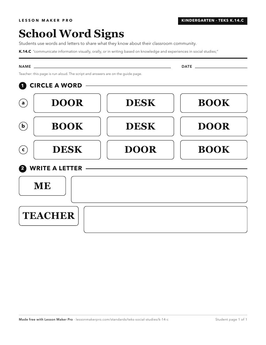 Preview of the K.14.C printable worksheet