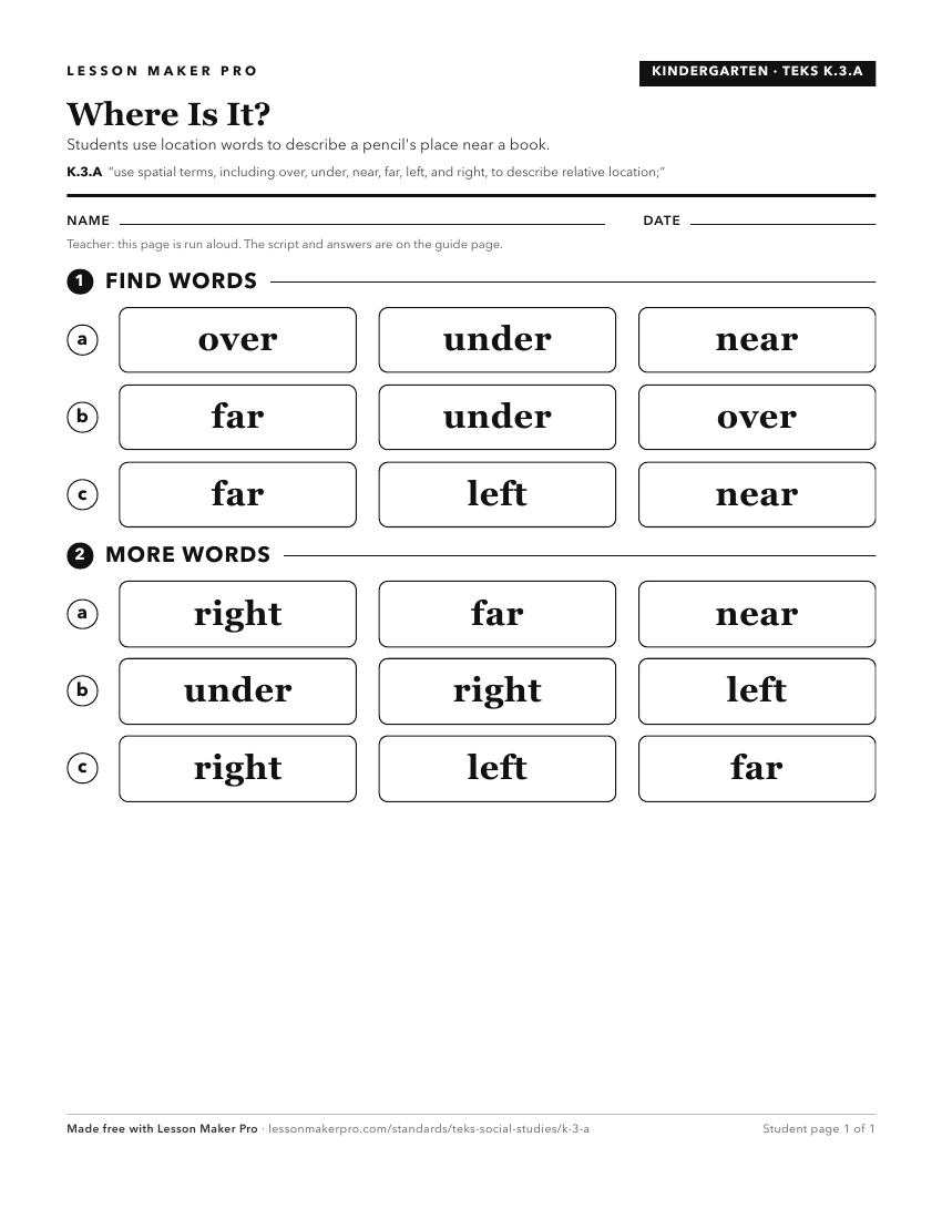 Preview of the K.3.A printable worksheet