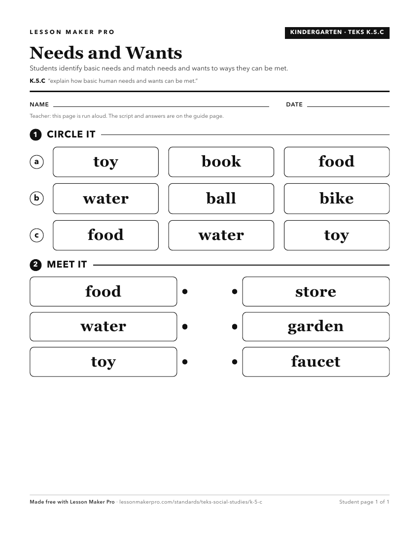 Preview of the K.5.C printable worksheet