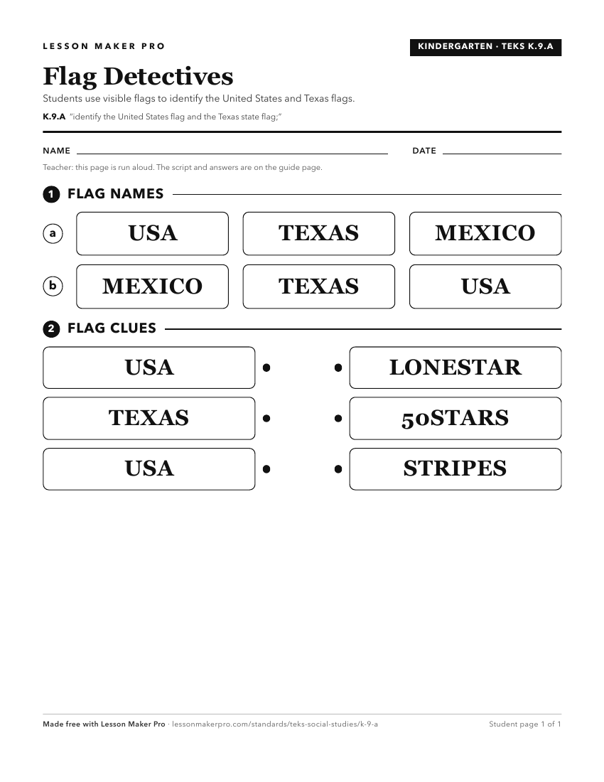 Preview of the K.9.A printable worksheet