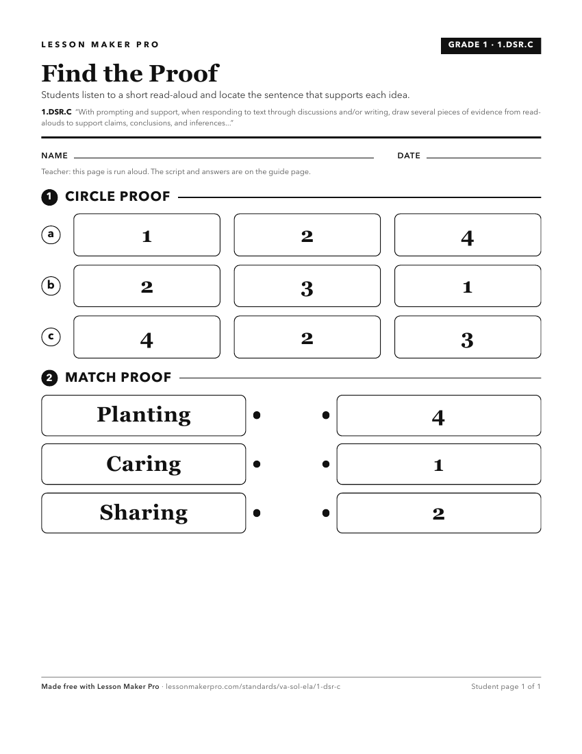 Preview of the 1.DSR.C printable worksheet