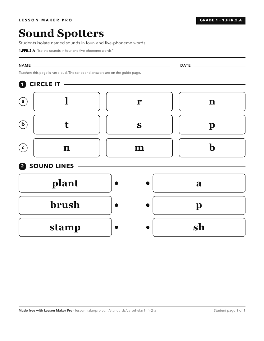 Preview of the 1.FFR.2.A printable worksheet