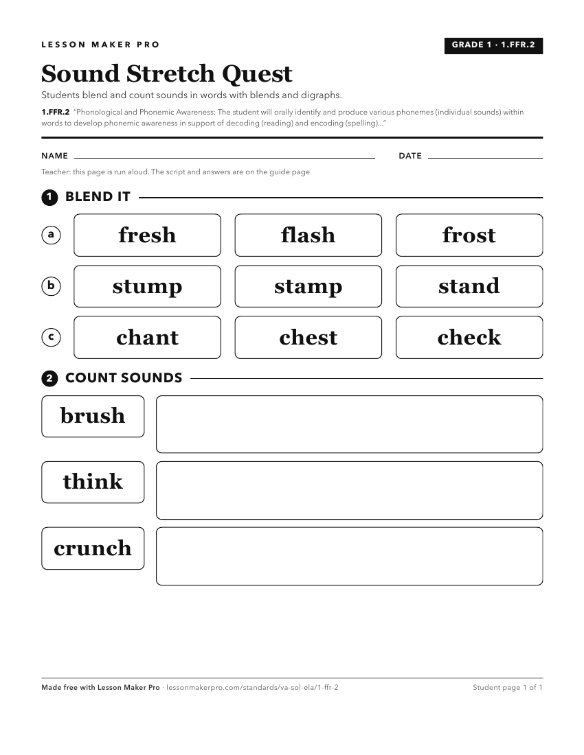 Preview of the 1.FFR.2 printable worksheet