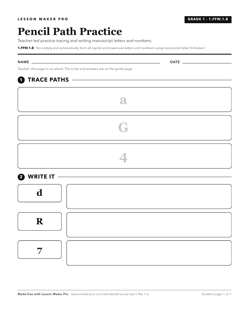 Preview of the 1.FFW.1.B printable worksheet