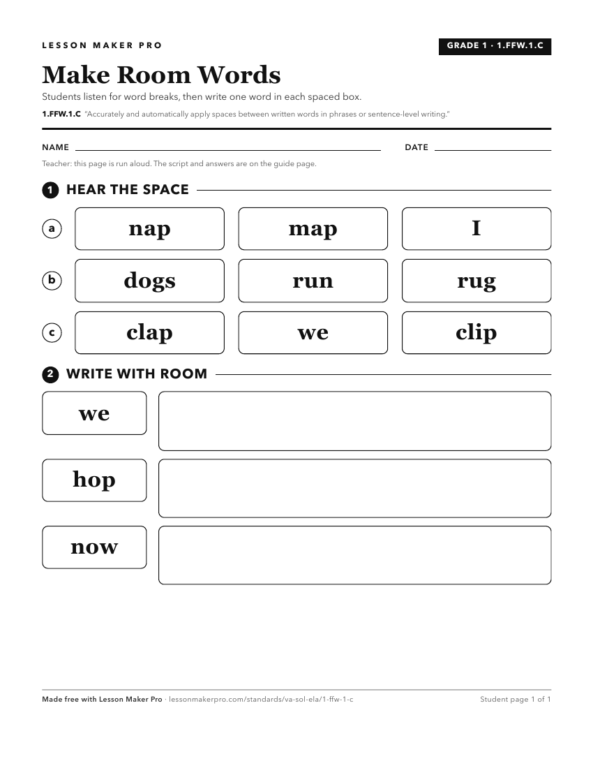 Preview of the 1.FFW.1.C printable worksheet