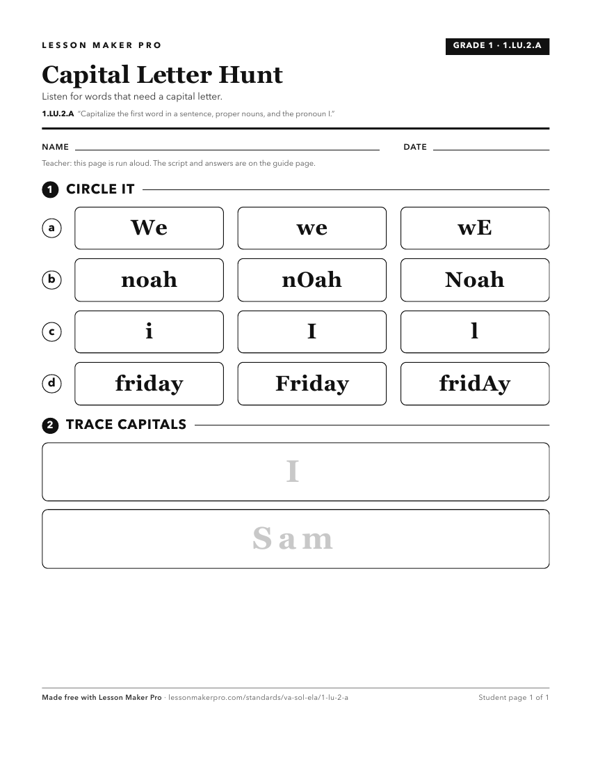 Preview of the 1.LU.2.A printable worksheet