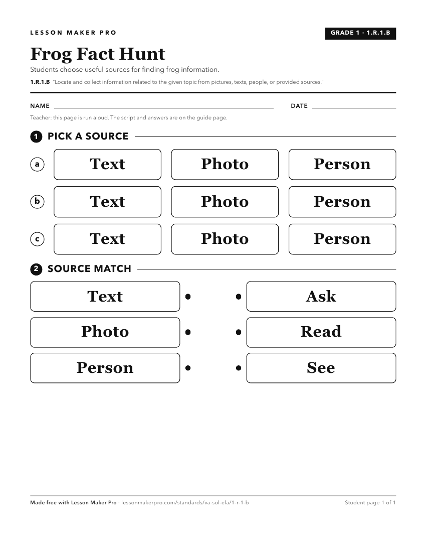 Preview of the 1.R.1.B printable worksheet