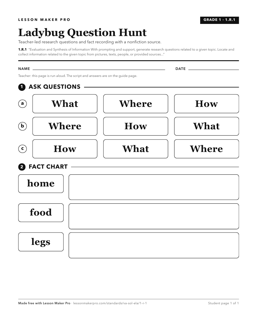 Preview of the 1.R.1 printable worksheet