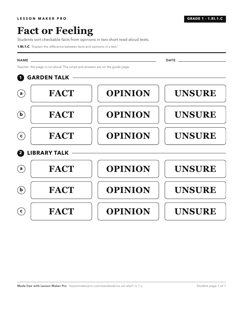 Preview of the 1.RI.1.C printable worksheet