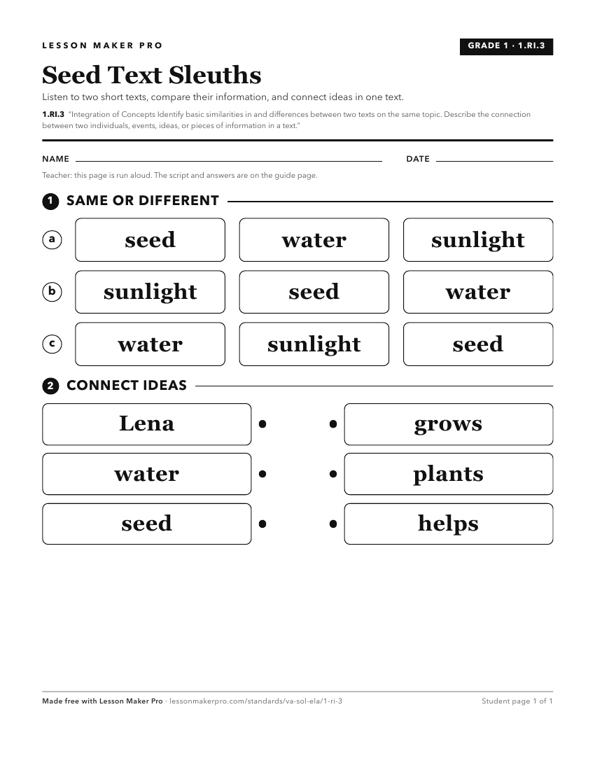 Preview of the 1.RI.3 printable worksheet