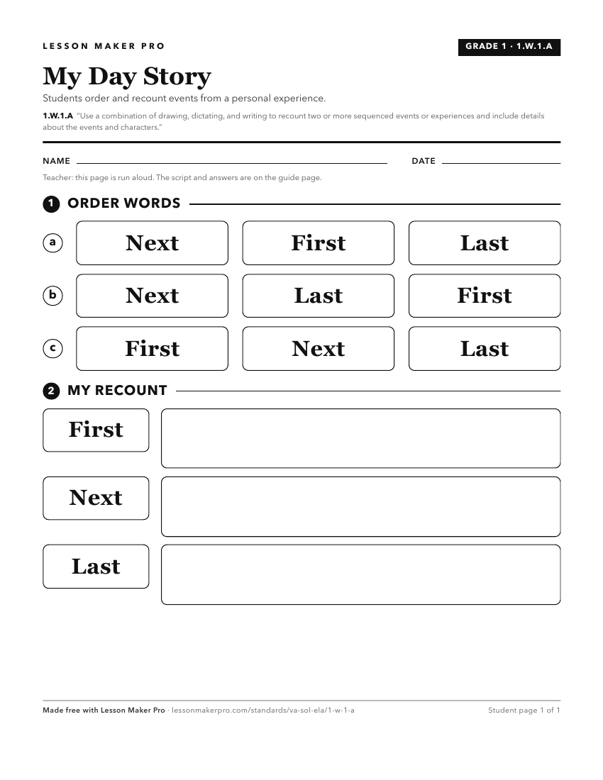 Preview of the 1.W.1.A printable worksheet