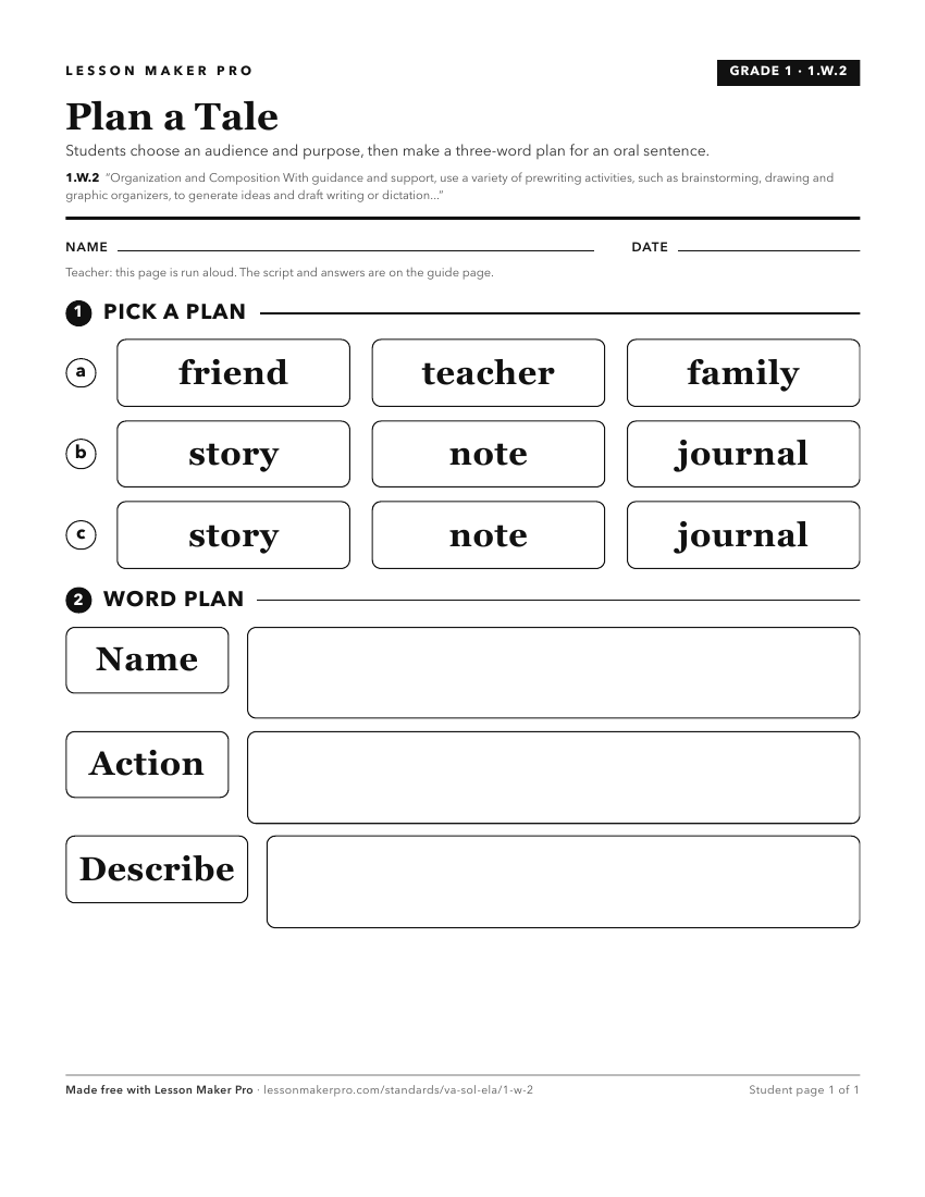 Preview of the 1.W.2 printable worksheet