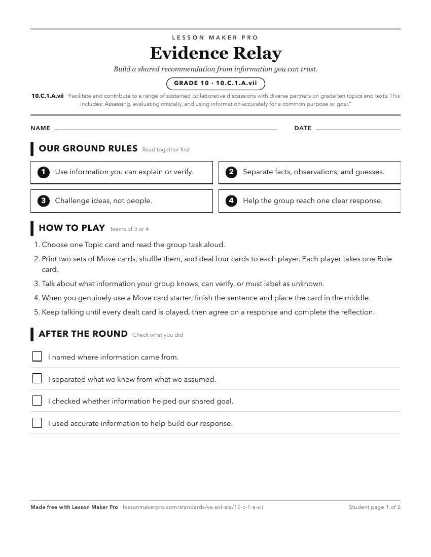 Preview of the 10.C.1.A.vii printable worksheet