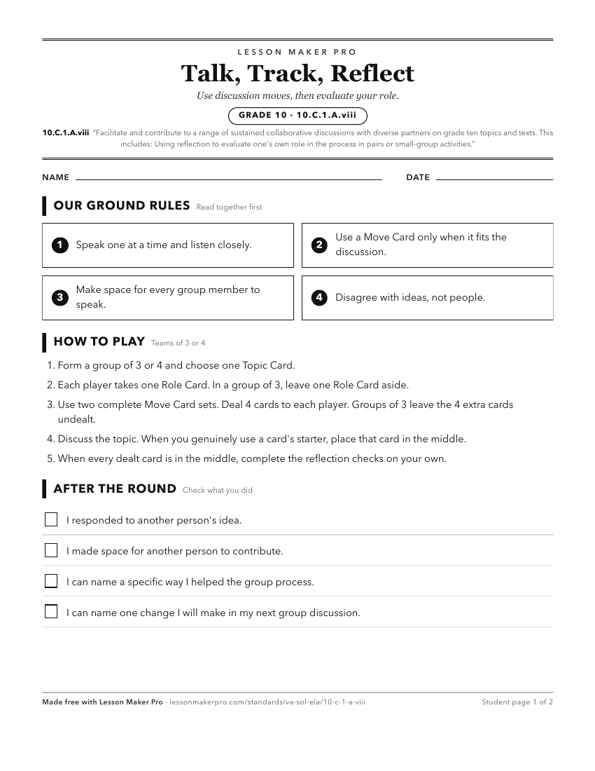 Preview of the 10.C.1.A.viii printable worksheet