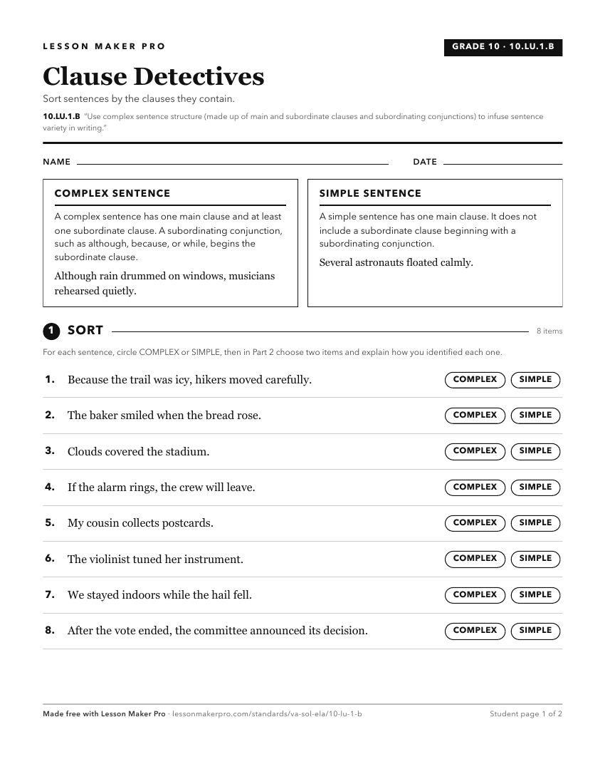 Preview of the 10.LU.1.B printable worksheet