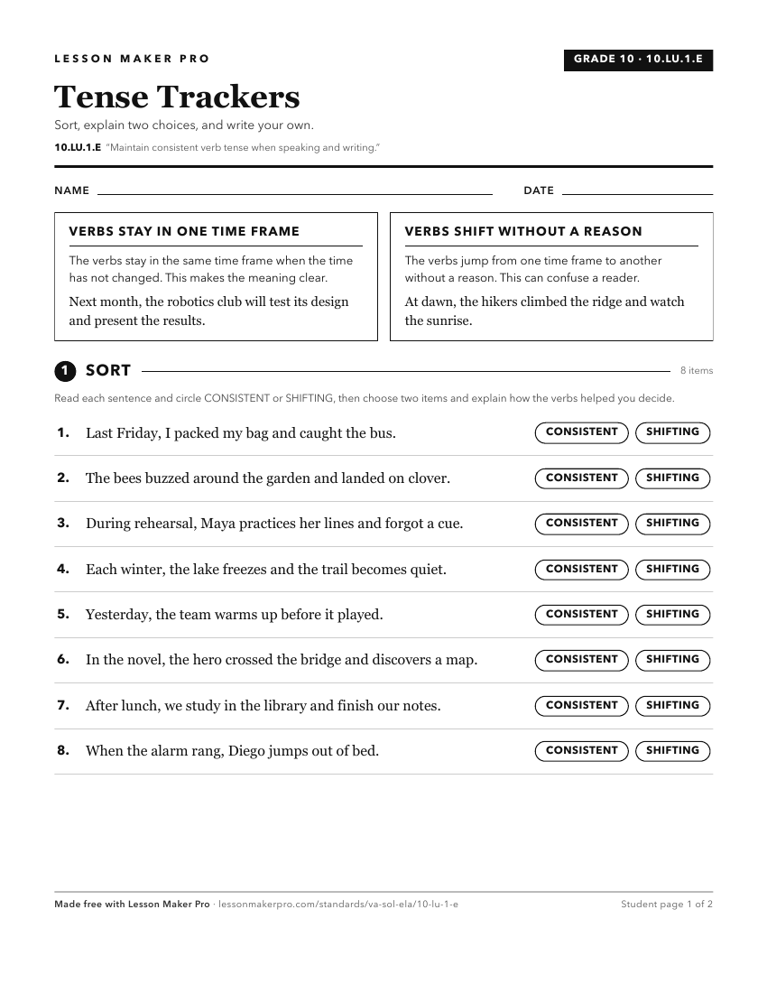 Preview of the 10.LU.1.E printable worksheet