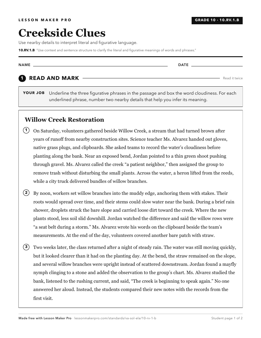 Preview of the 10.RV.1.B printable worksheet