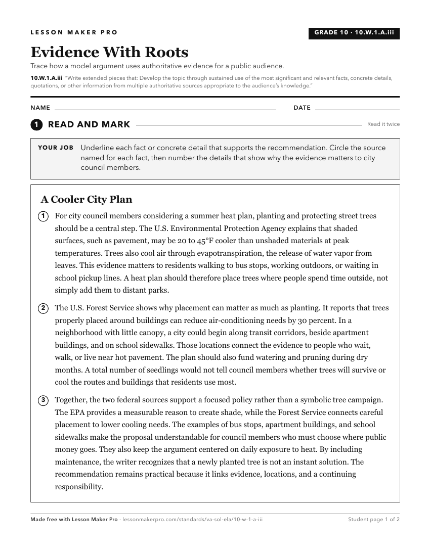 Preview of the 10.W.1.A.iii printable worksheet