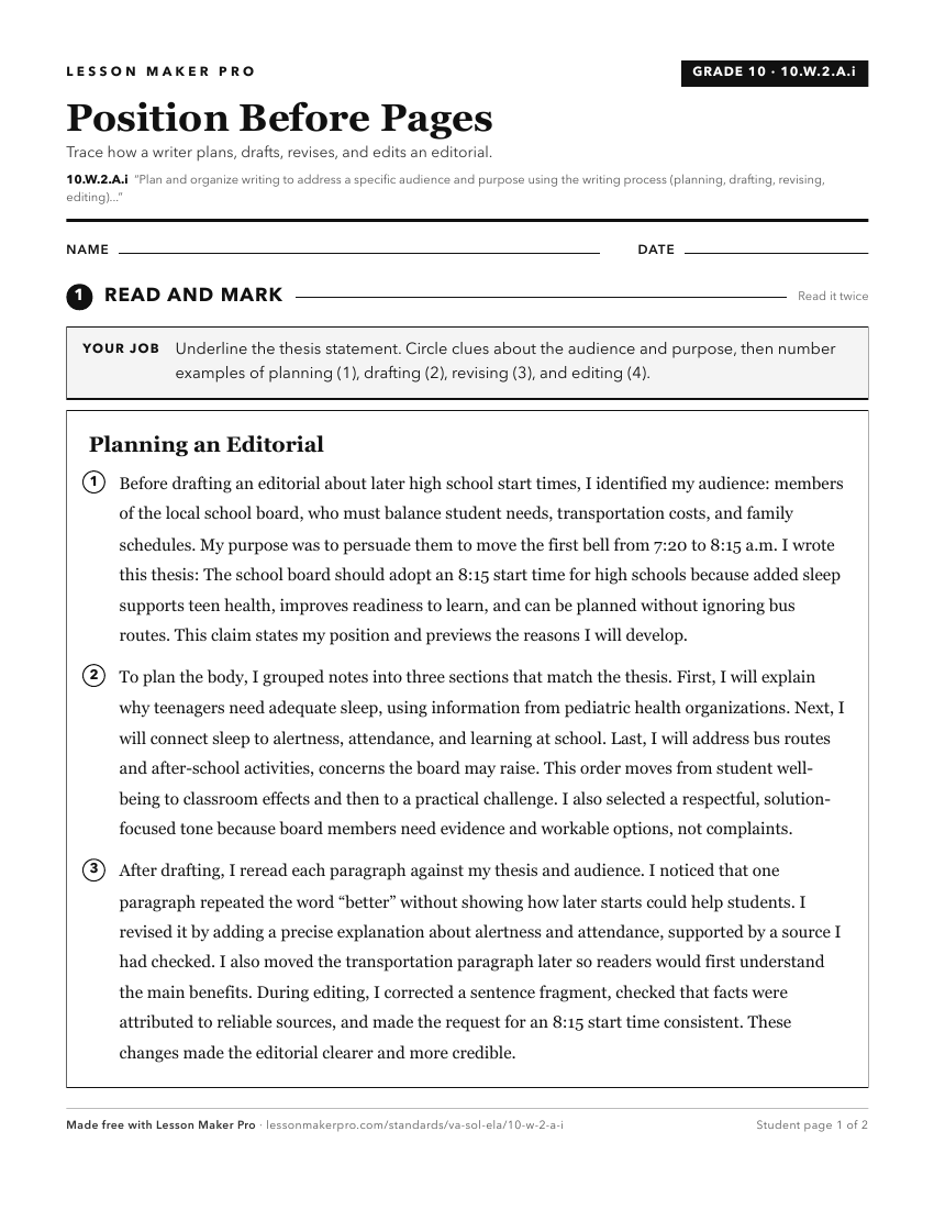 Preview of the 10.W.2.A.i printable worksheet