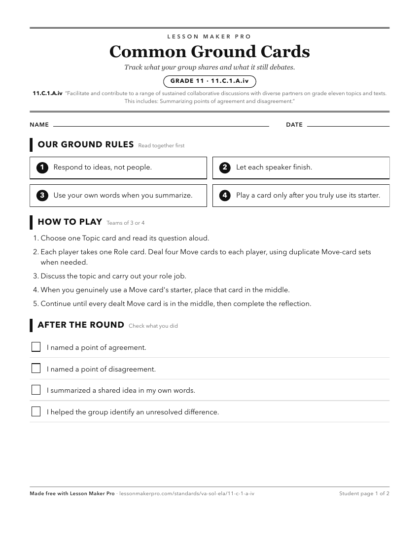 Preview of the 11.C.1.A.iv printable worksheet