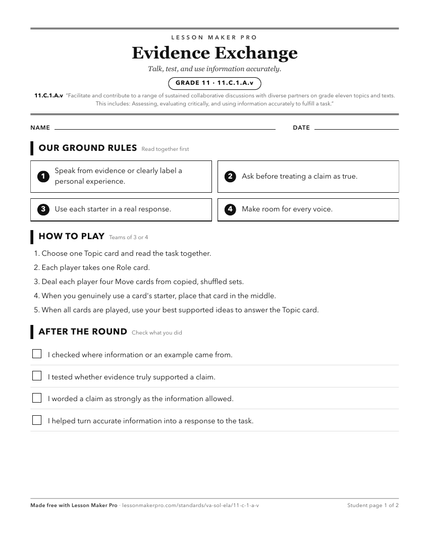 Preview of the 11.C.1.A.v printable worksheet